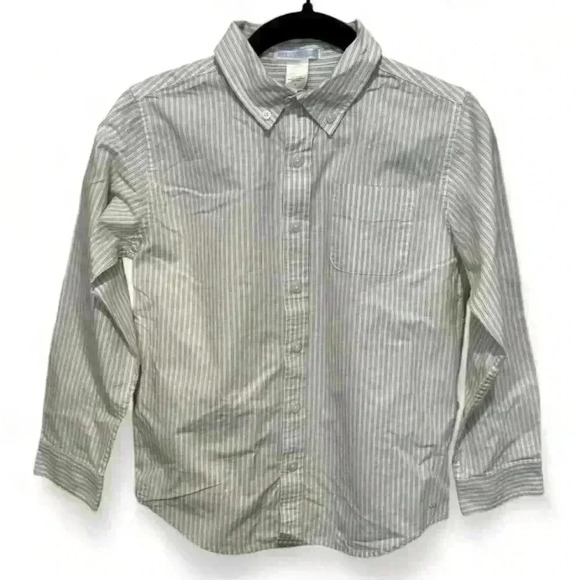 Janie and Jack Boy's Size 8 Beige Striped Button-Down Shirt Casual - Picture 1 of 5